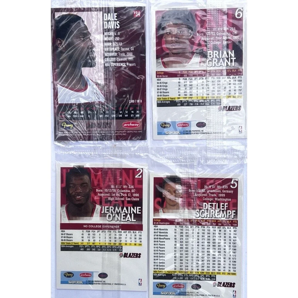 2000 Era Portland Trail Blazers Stars Card Lot Rasheed Wallace Sabonis Kemp 8 Ca